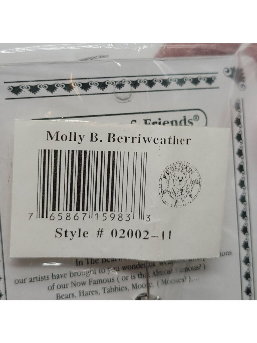 Boyds Bears & Friends 2002 Molly B. Berriweather Bearwear Pin Badge - Picture 4 of 8